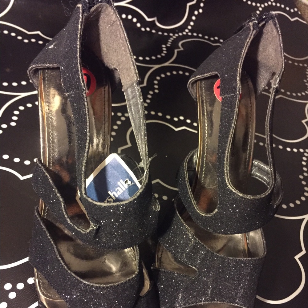 Black Glitter Heels - Picture 3 of 7